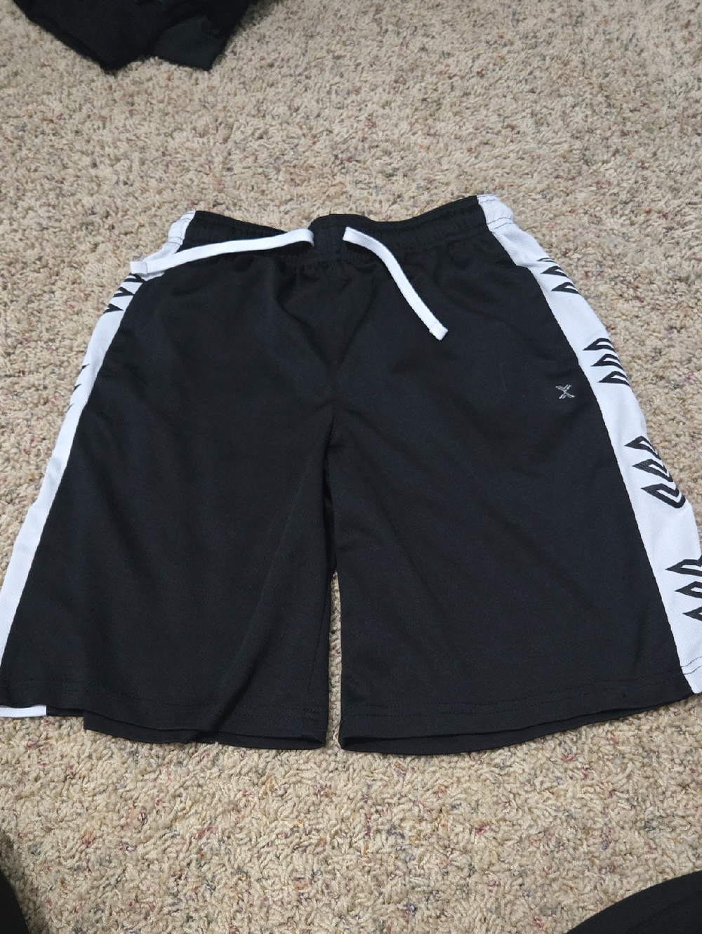 Xersion Black Athletic Shorts with White Side Panels